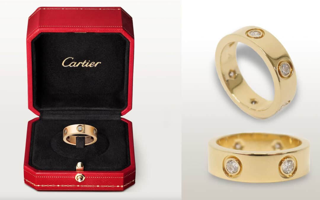 Cartier 150th Anniversary Love Ring in Yellow Gold with Six Diamonds