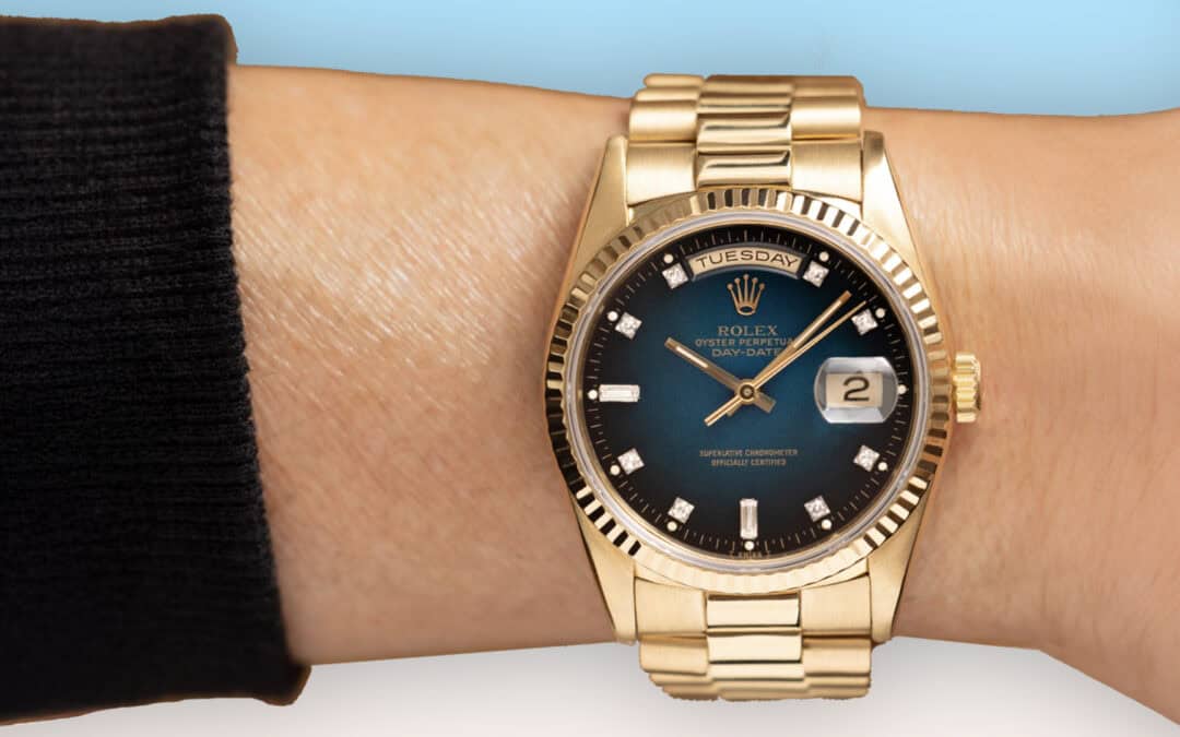 1988 Rolex Day-Date President with Blue Vignette Dial